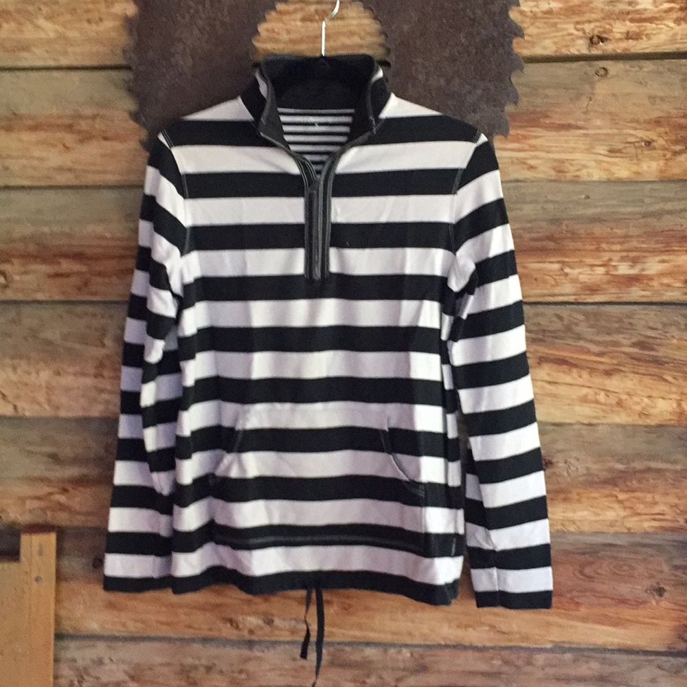Liz Claiborne jersey striped pullover with zipper